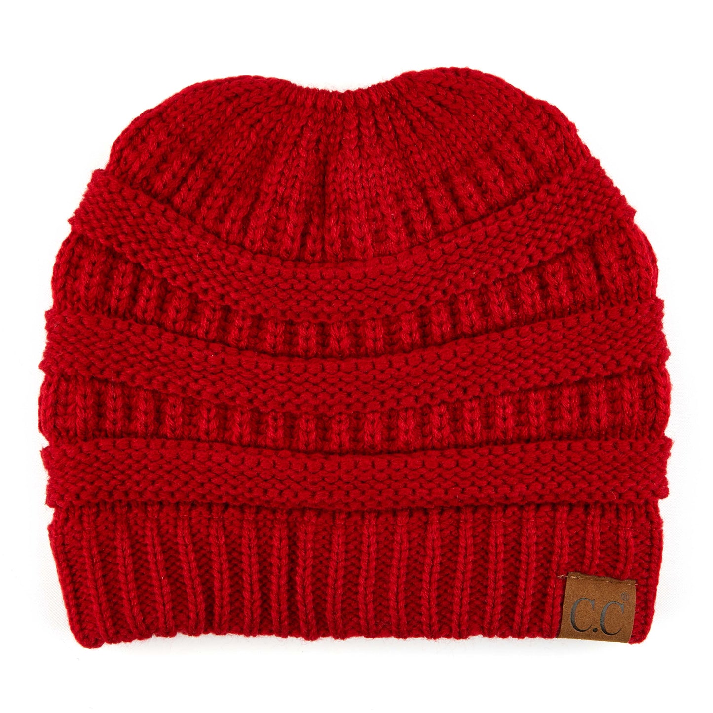 C.C Solid Color Beanie Tail Hat
