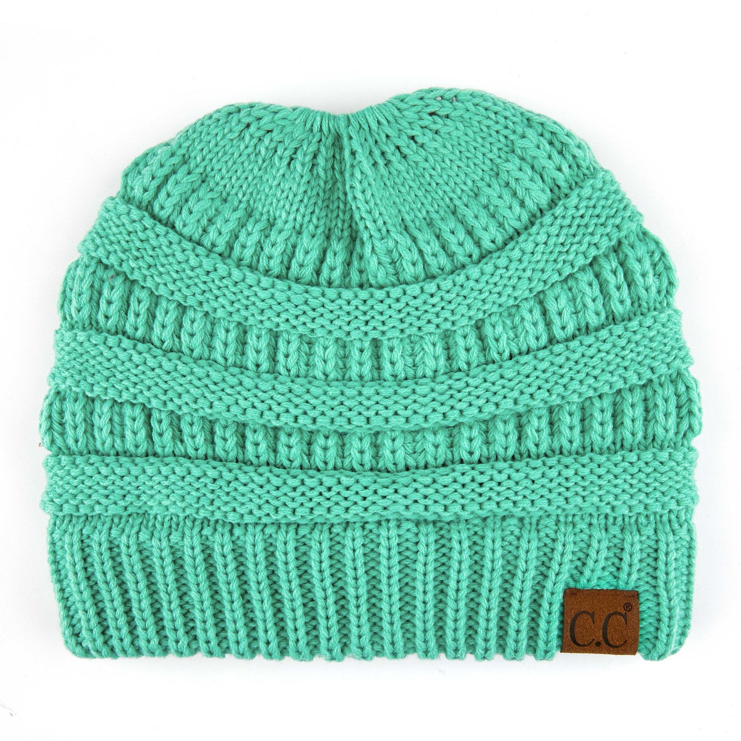 C.C Solid Color Beanie Tail Hat