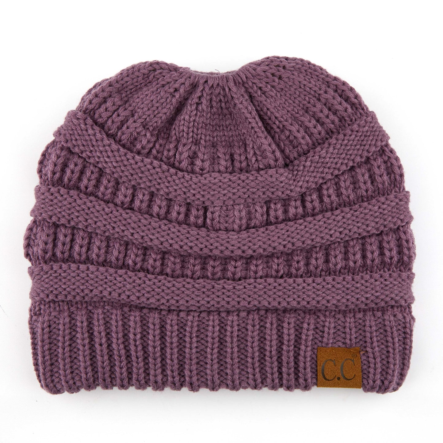 C.C Solid Color Beanie Tail Hat