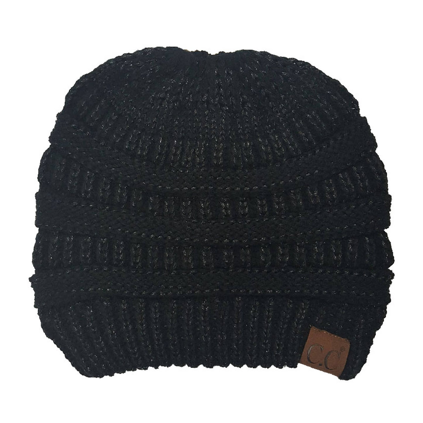 C.C Metallic Beanie Tail Hat