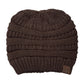 C.C Metallic Beanie Tail Hat - Brown Metallic - Ponytail Beanies
