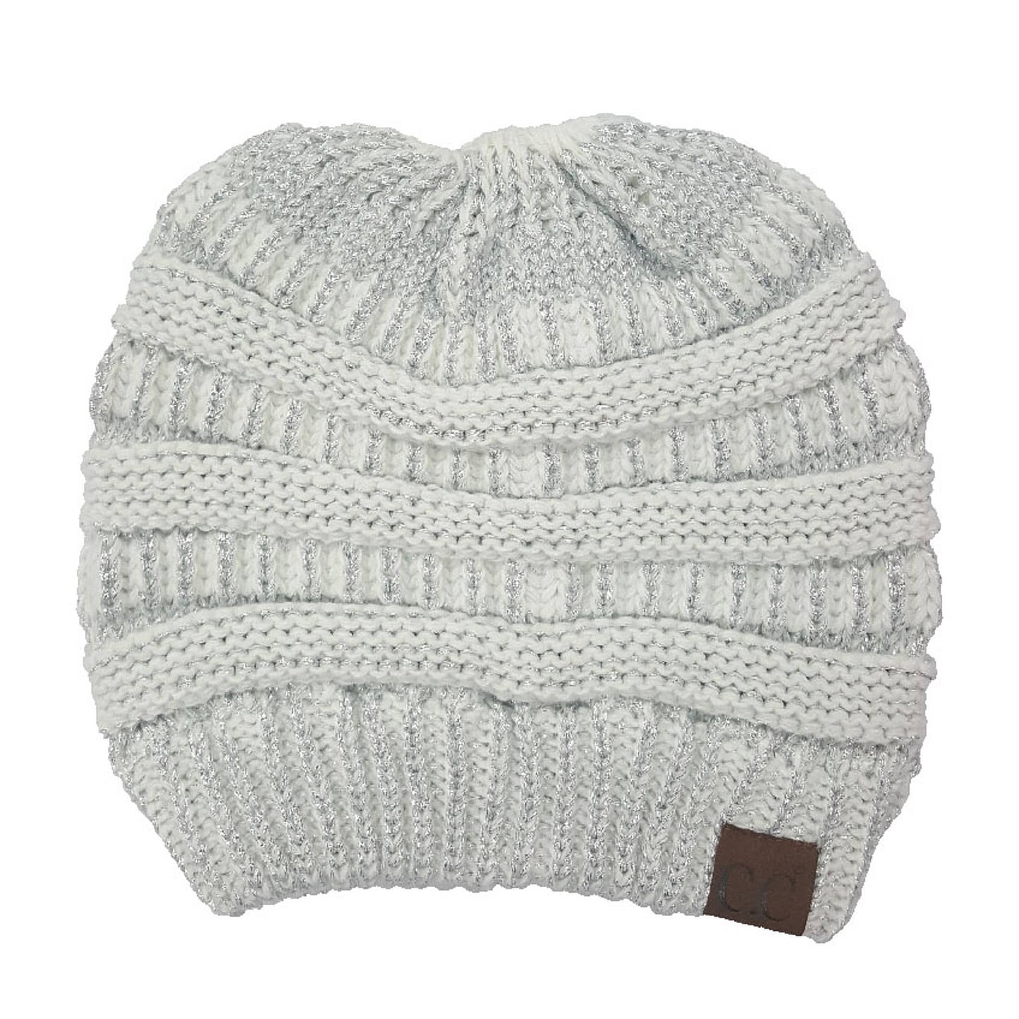 C.C Metallic Beanie Tail Hat