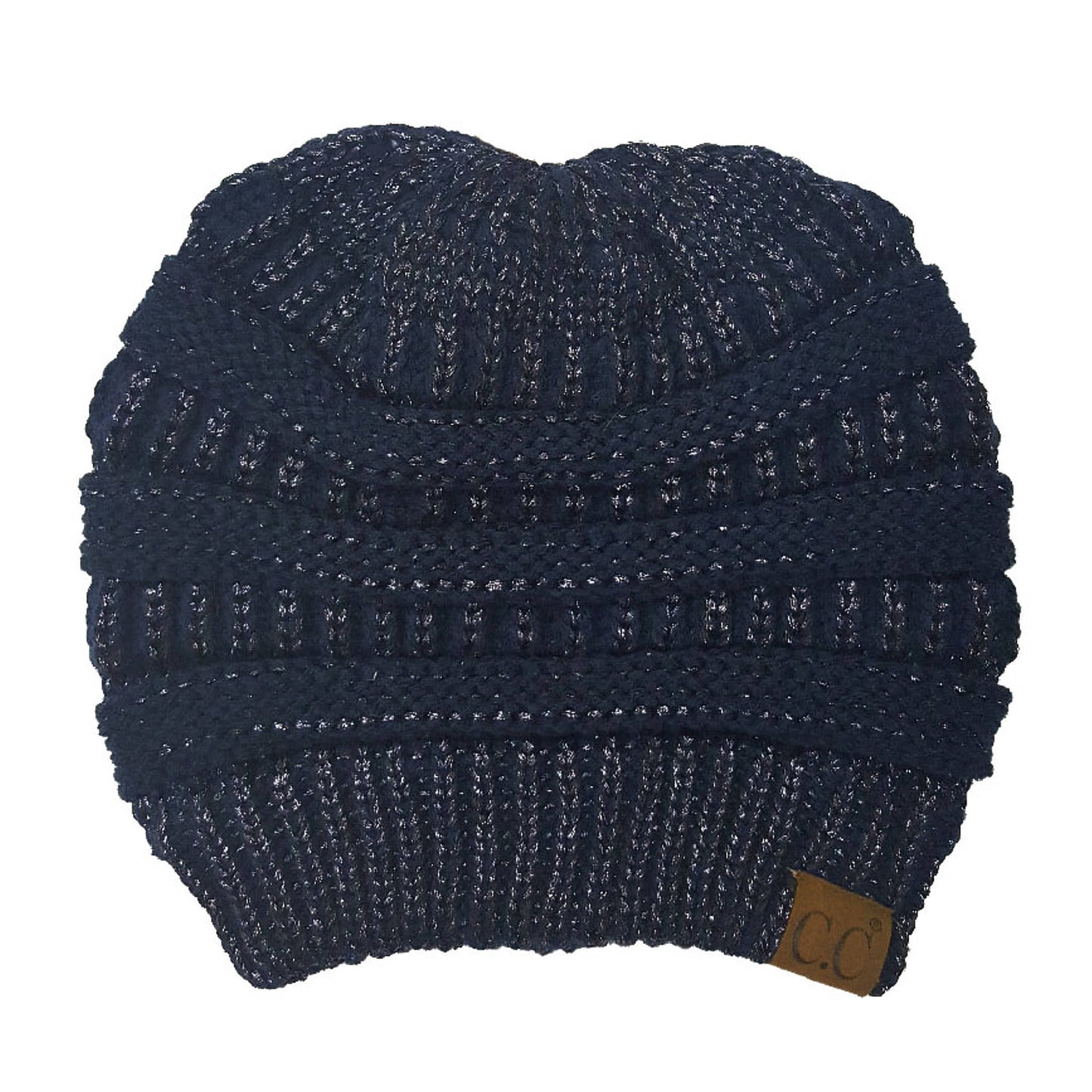 C.C Metallic Beanie Tail Hat