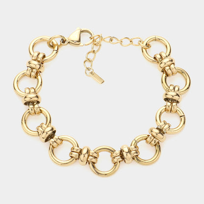 Madeline Love Gold 18K Gold Dipped Stainless Steel Premium Handmade Chain Link Bracelet