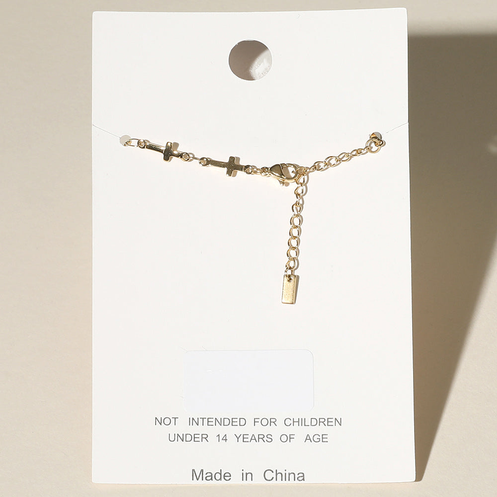 Madeline Love Gold Stainless Steel Cross Link Chain Bracelet - Bracelets - extra