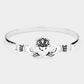 Madeline Love Antique Silver Antique Metal Claddagh Heart Accent Bangle Bracelet - Bracelets