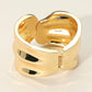 Madeline Love Gold Sculpted Wavy Wide Metal Hinged Bangle Bracelet - Bracelets - extra