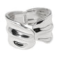 Madeline Love Silver Sculpted Wavy Wide Metal Hinged Bangle Bracelet - Bracelets - desc