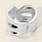 Madeline Love Silver Sculpted Wavy Wide Metal Hinged Bangle Bracelet - Bracelets - extra