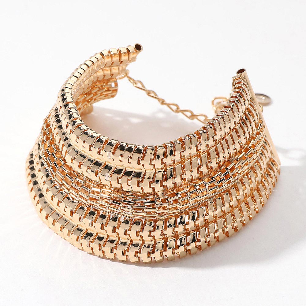 Madeline Love Gold Metal Snake Chain Strand Bracelet - Bracelets