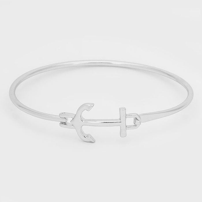 Madeline Love Rhodium Anchor Hook Bracelet - Bracelets