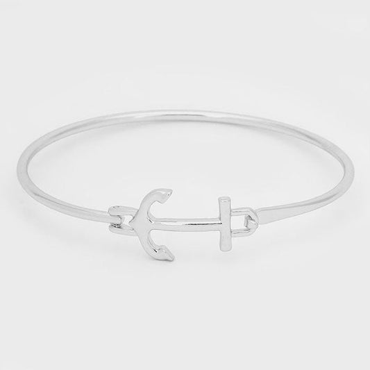 Madeline Love Rhodium Anchor Hook Bracelet - Bracelets