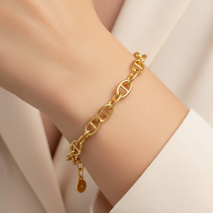 Madeline Love Gold Gold Dipped Mariner Link Chain Bracelet - Bracelets