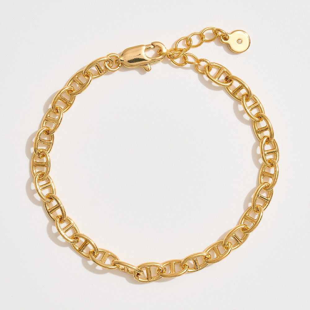Madeline Love Gold Gold Dipped Mariner Link Chain Bracelet - Bracelets - desc