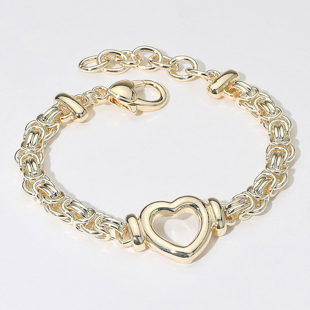 Madeline Love Gold 14K Gold Plated Open Heart Link Chain Bracelet