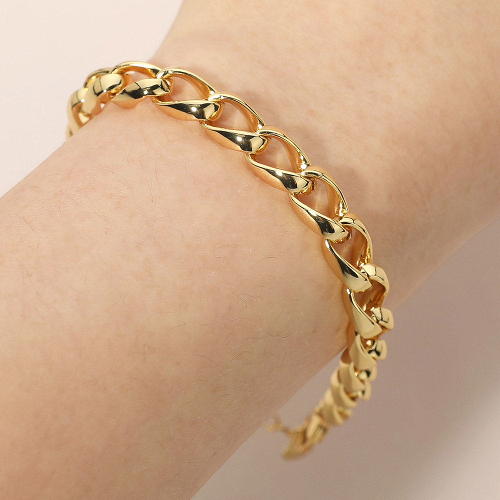 Madeline Love Gold 18K Gold Dipped Chunky Curb Chain Link Bracelet