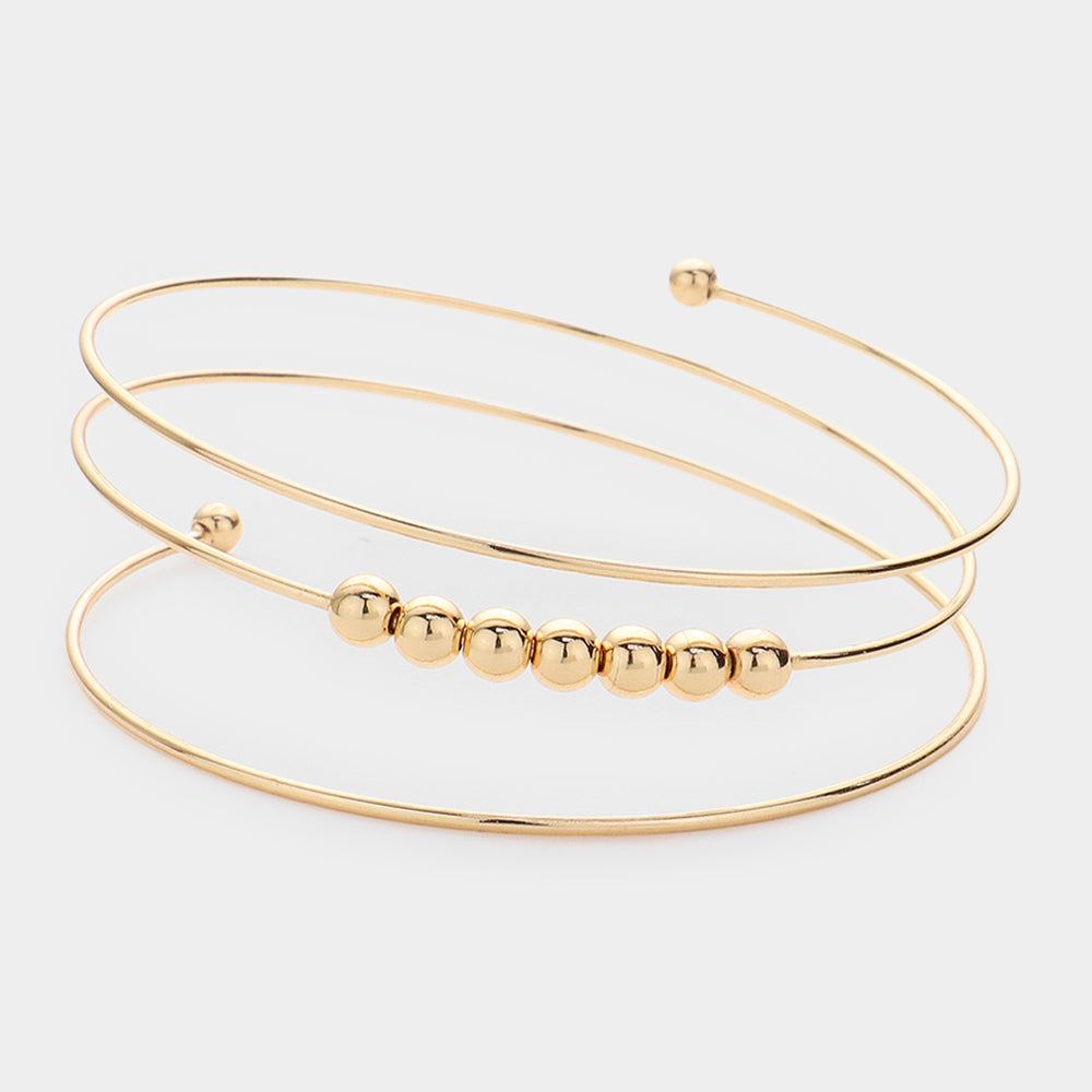 Madeline Love Gold Metal Ball Pointed Coil Bracelet - Bracelets
