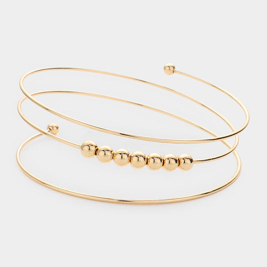 Madeline Love Gold Metal Ball Pointed Coil Bracelet - Bracelets