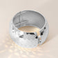 Madeline Love Rhodium Textured Wide Chunky Metal Hinged Bangle Bracelet - Bracelets - extra