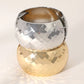 Madeline Love Rhodium Textured Wide Chunky Metal Hinged Bangle Bracelet - Bracelets - extra
