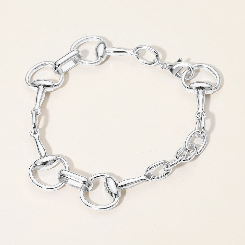 Madeline Love Rhodium SECRET BOX_Interlocking Metal Link Bracelet - Bracelets