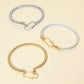 Madeline Love Gold Carabiner Accent Twisted Cable Bangle Bracelet - Bracelets - extra