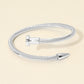 Madeline Love Rhodium Twisted Cable Nailhead Wrap Bangle Bracelet - Bracelets - desc