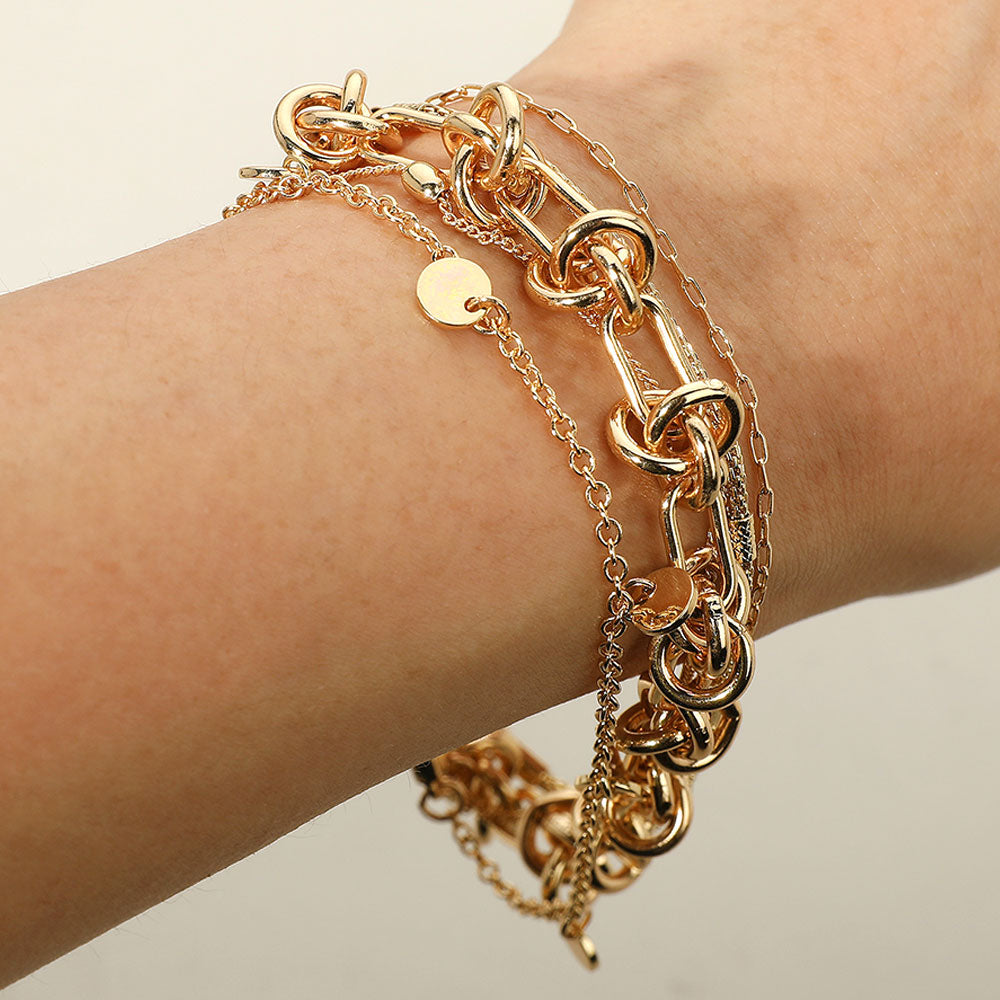 Madeline Love Gold Multi Strand Knot Chain Bracelet