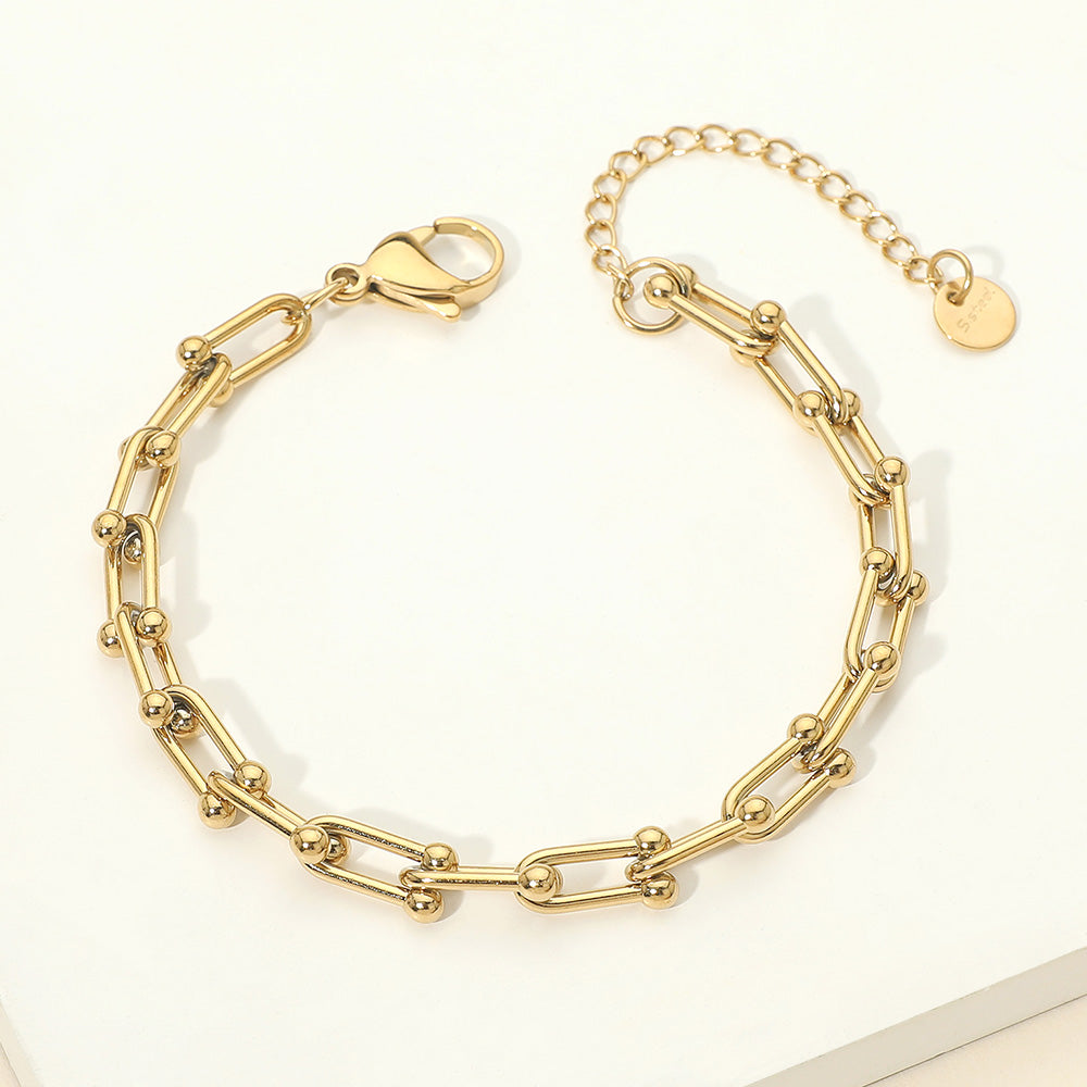 Madeline Love Gold Stainless Steel Industrial Link Chain Bracelet