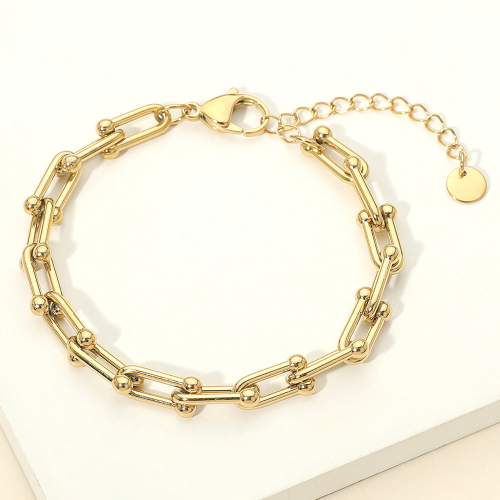 Madeline Love Gold Stainless Steel Industrial Link Chain Bracelet