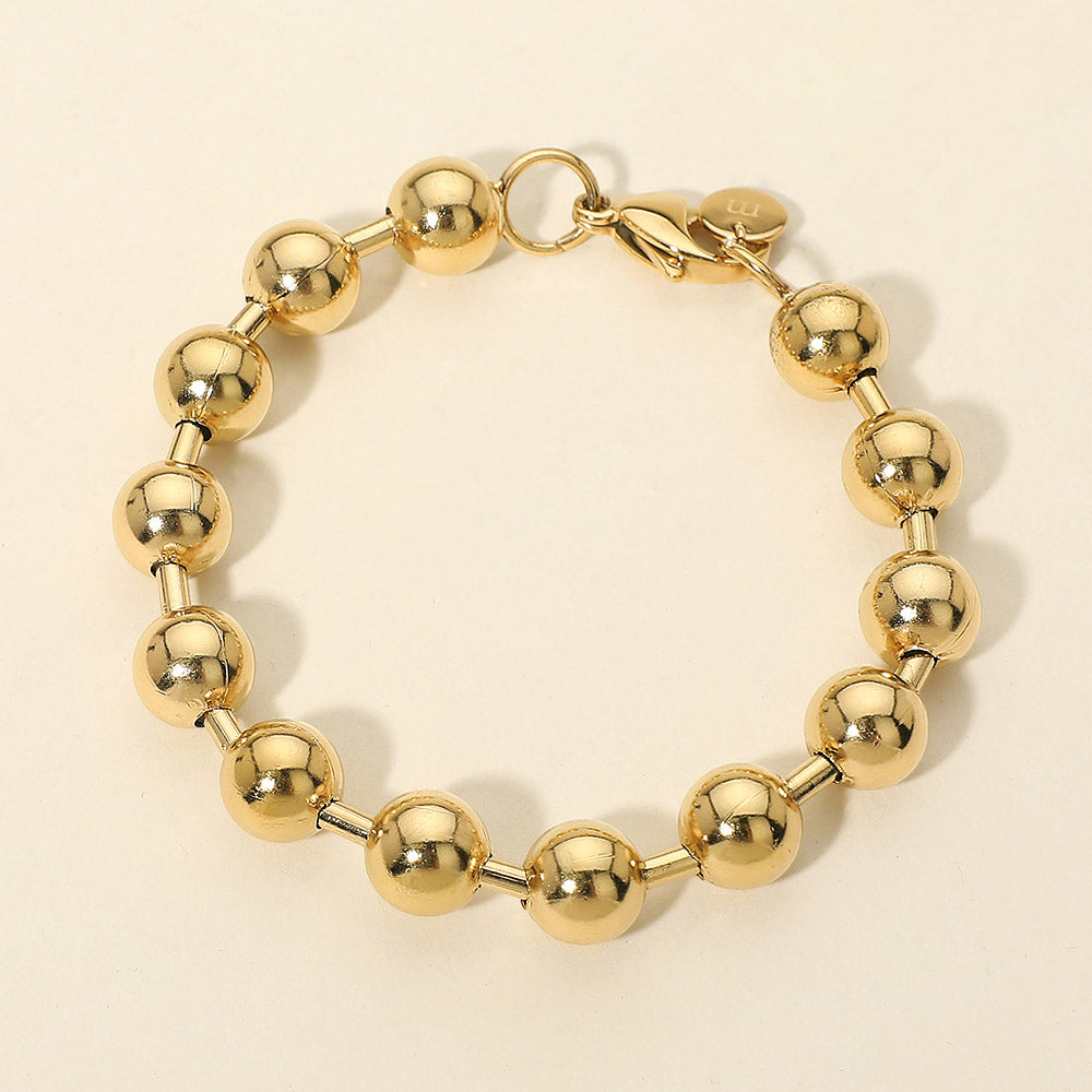 Madeline Love Gold Stainless Steel Chunky Beaded Chain Bracelet