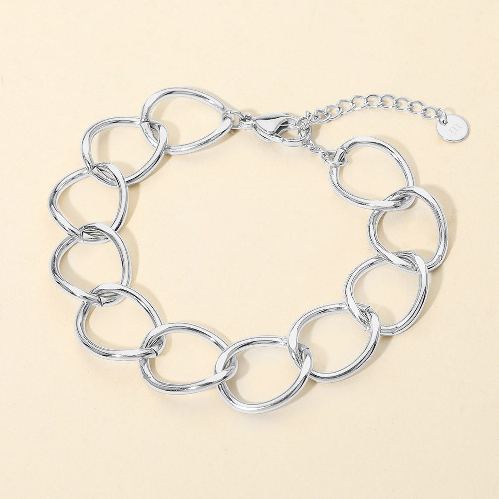 Madeline Love Silver Stainless Steel Chunky Link Chain Bracelet