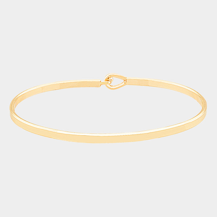 Madeline Love Gold Brass Thin Metal Hook Bracelet - Bracelets
