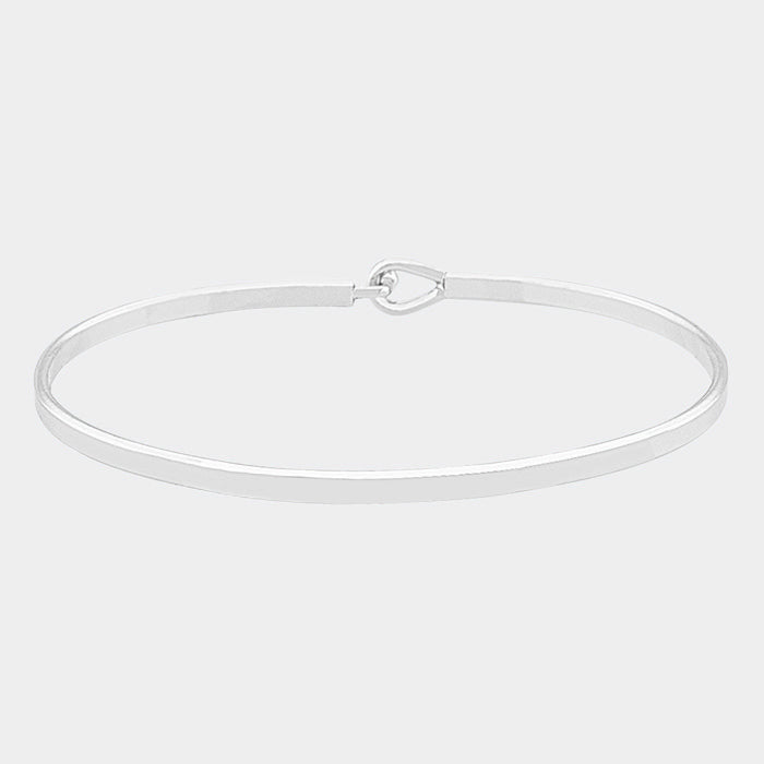 Madeline Love Rhodium Brass Thin Metal Hook Bracelet - Bracelets