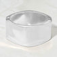 Madeline Love Silver Bold Ribbed Metal Hinged Bangle Bracelet - Bracelets