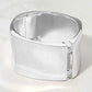 Madeline Love Silver Bold Ribbed Metal Hinged Bangle Bracelet - Bracelets - extra