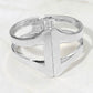 Madeline Love Silver Geometric Metal Hinged Bangle Bracelet - Bracelets