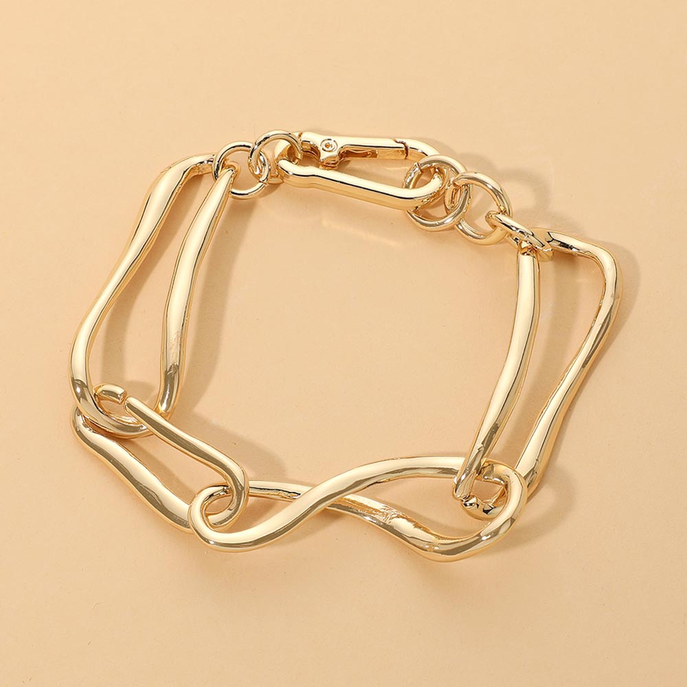Madeline Love Gold Sculptural Link Statement Bracelet