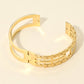 Madeline Love Clear, Gold Stainless Steel Stone Pave Geometric Wide Hinged Bangle Bracelet - Bracelets - extra