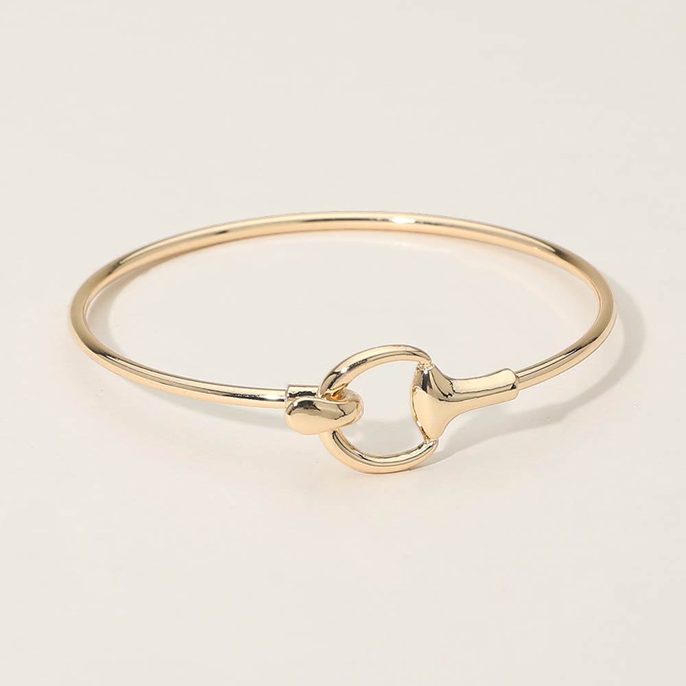 Madeline Love Gold Metal Hook Bangle Bracelet - Bracelets