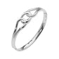 Madeline Love Silver Stainless Steel Twist Link Hinged Bangle Bracelet - Bracelets - desc