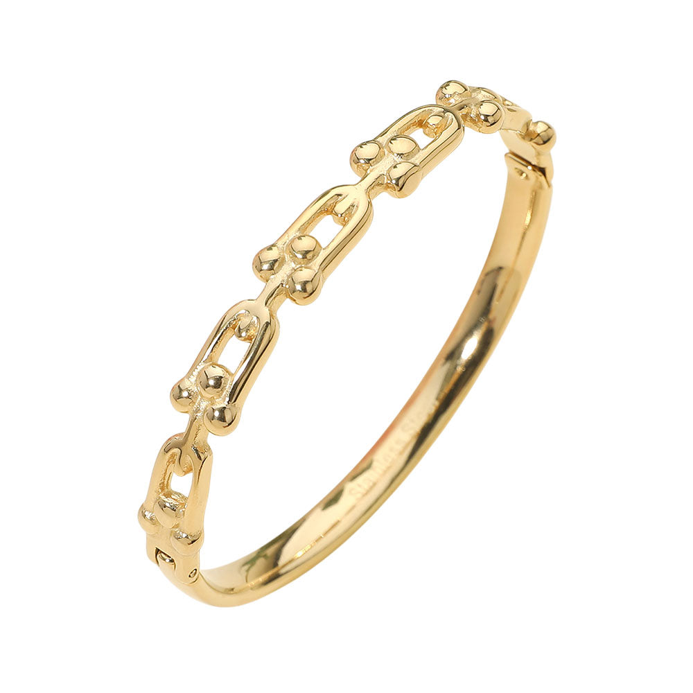 Madeline Love Gold Stainless Steel Industrial Link Hinged Bangle Bracelet - Bracelets - desc