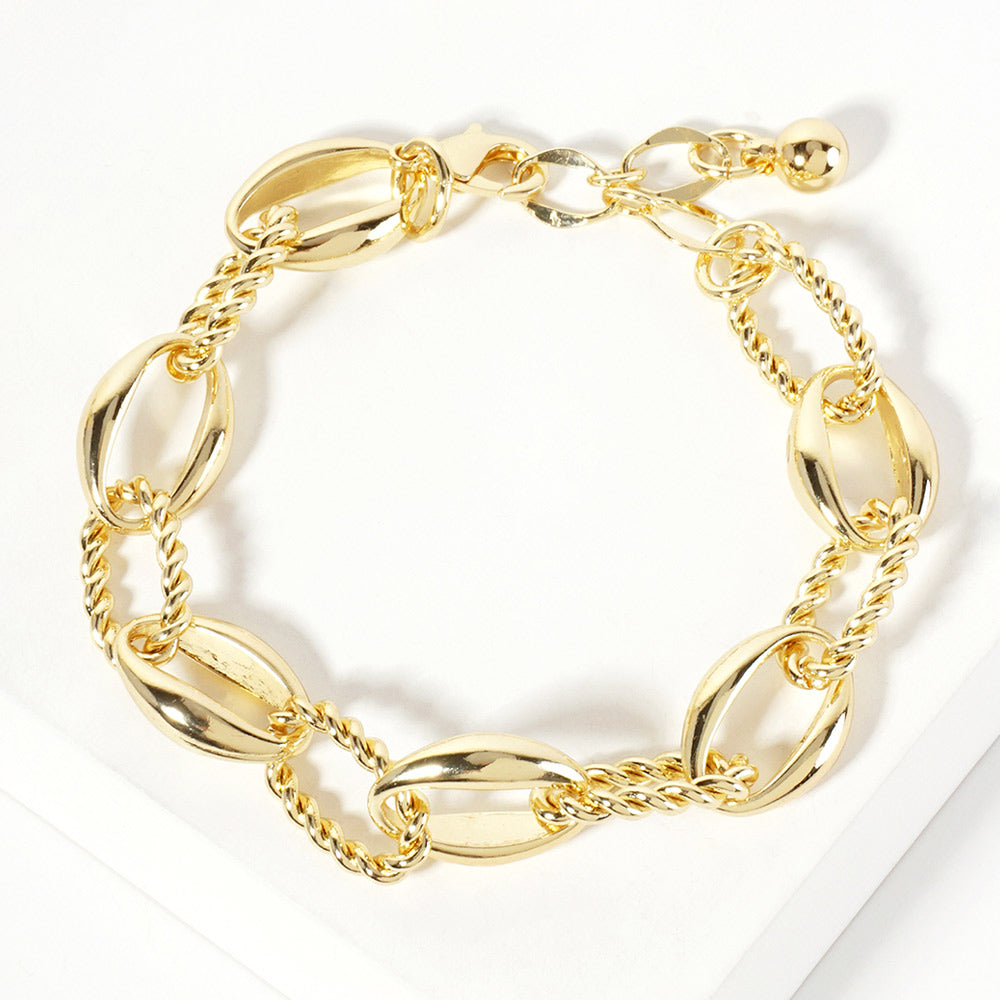 Madeline Love Gold Gold Dipped Rope Ring Link Chain Bracelet