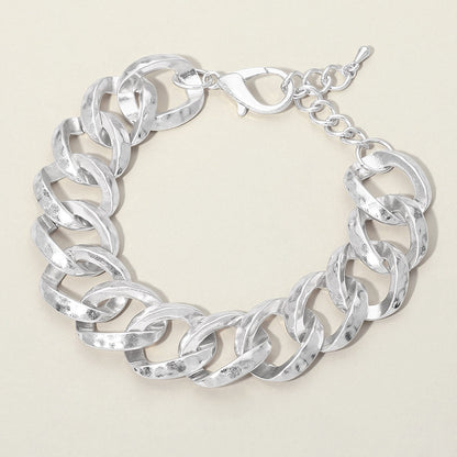 Madeline Love Worn Silver Bold Chunk Chain Link Bracelet - Bracelets