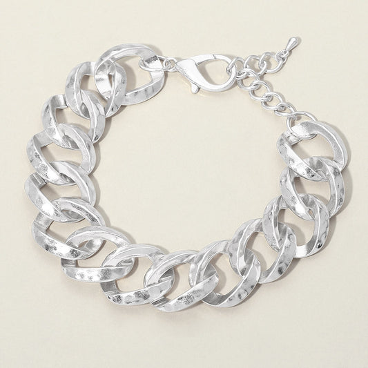 Madeline Love Worn Silver Bold Chunk Chain Link Bracelet - Bracelets