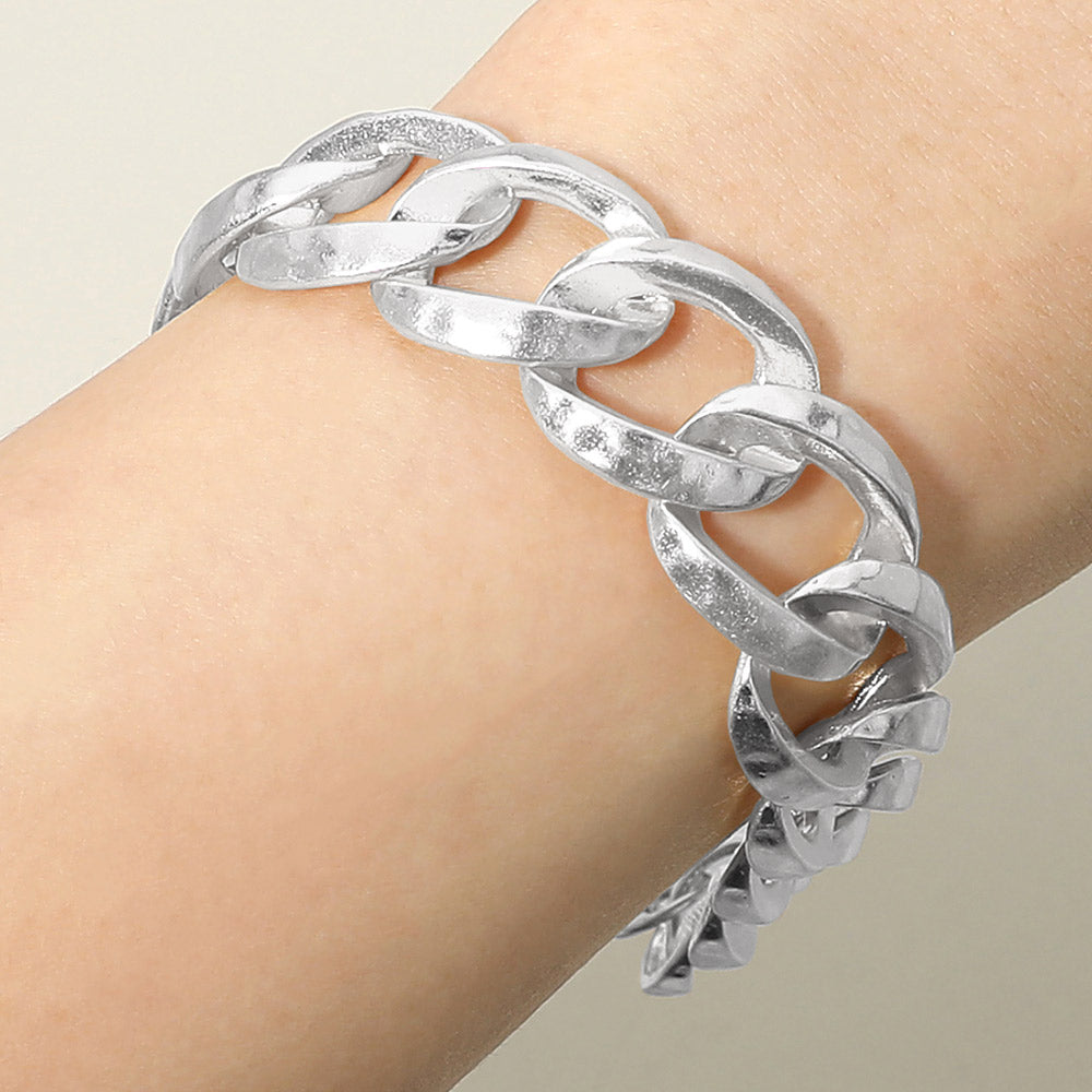 Madeline Love Worn Silver Bold Chunk Chain Link Bracelet - Bracelets - extra