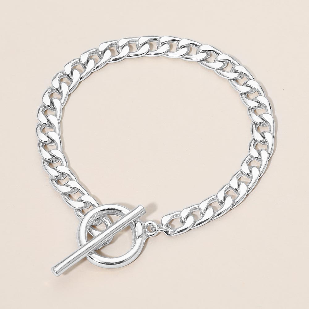 Madeline Love Rhodium Classic Chain Toggle Bracelet