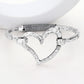 Hammered Metal Heart Hook Bracelet - Silver Burnished - Bracelets