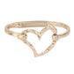 Hammered Metal Heart Hook Bracelet - Bracelets