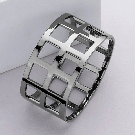 Madeline Love Hematite Metal Cage Hinged Bangle Bracelet - Bracelets